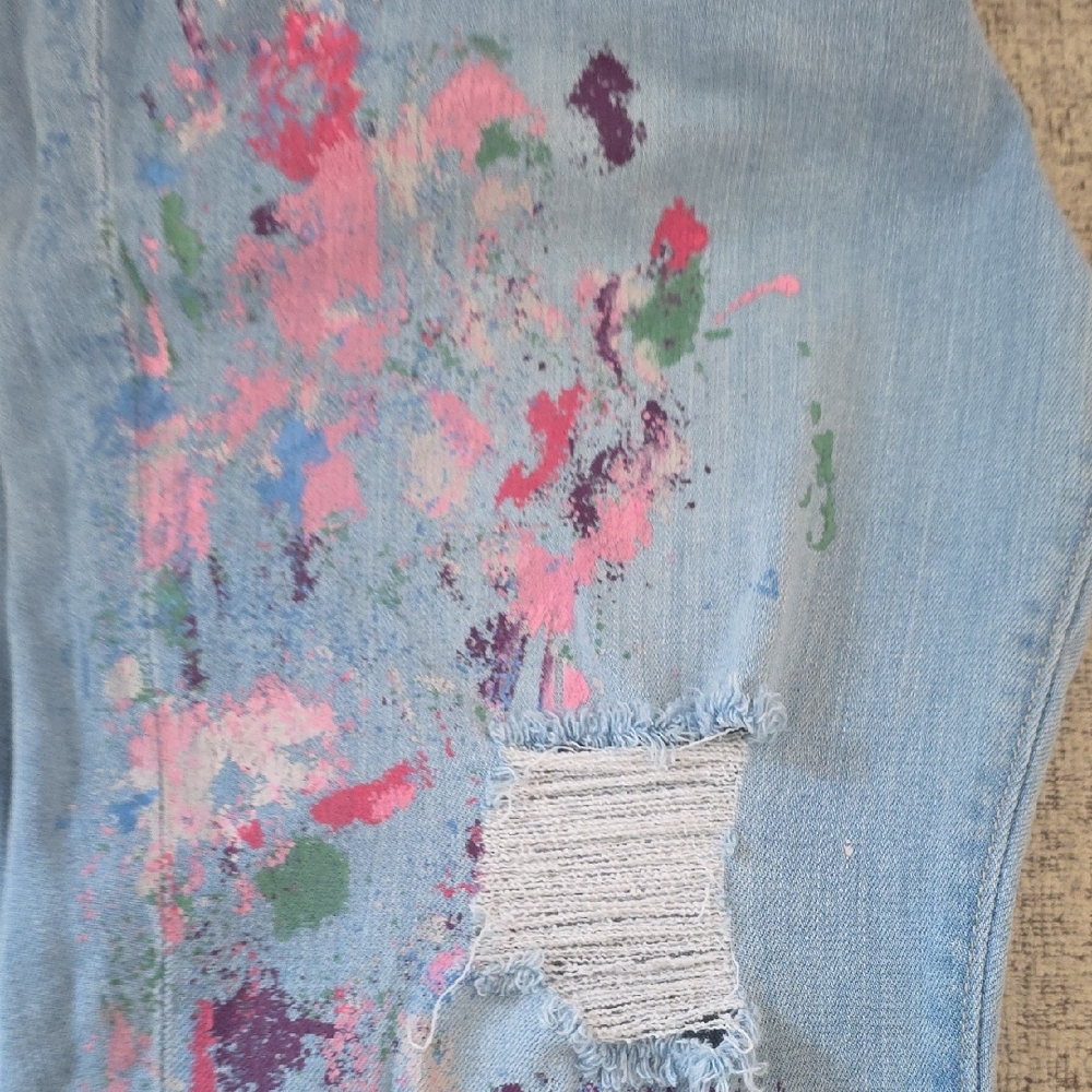 New York & Company Colorful Splatter Straight Leg Jeans - Picture 5 of 5